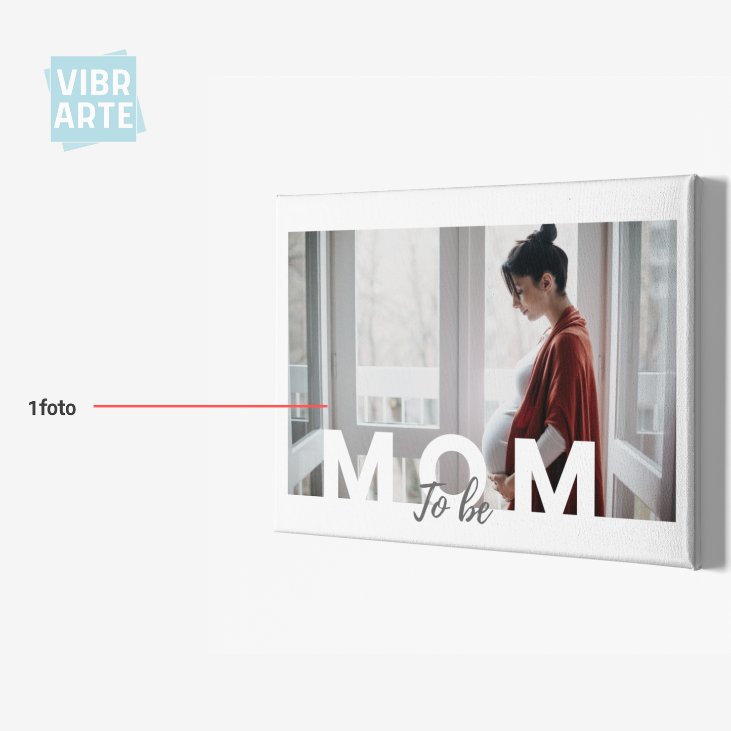 Cuadro Personalizado Mom to Be con Fotografía (Horizontal)
