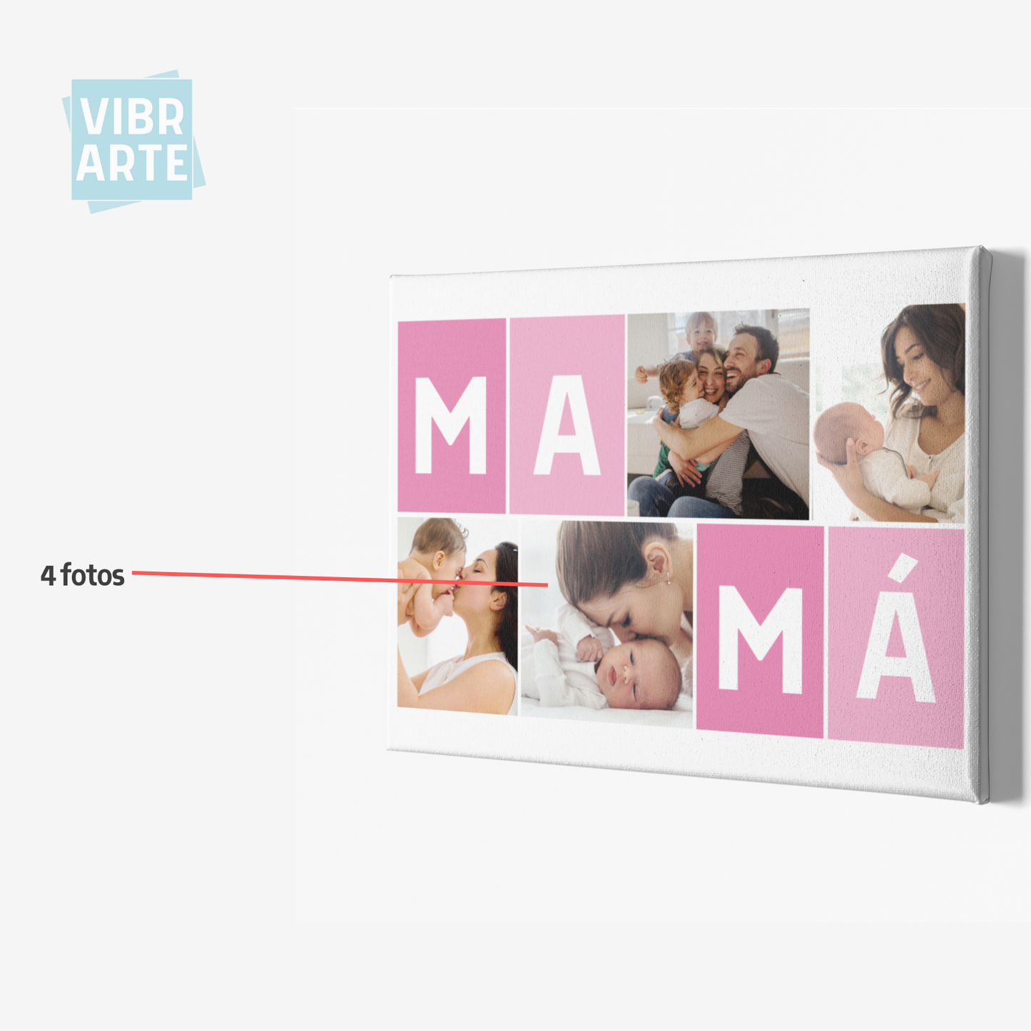 Cuadro Personalizado Collage I para Mamá con Fotografías (Horizontal)