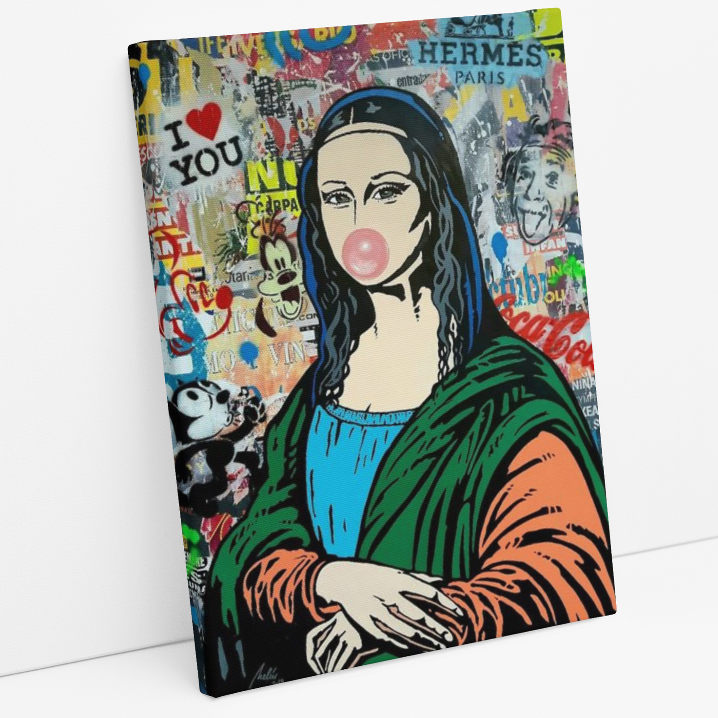 Cuadro de La Mona Lisa Bubble Gum Graffiti