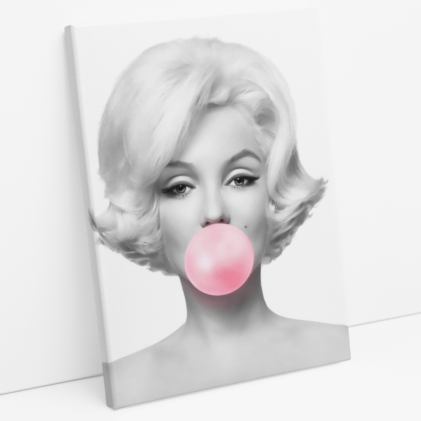 Set de 3 Cuadros - Audrey Hepburn, Marilyn Monroe, & Brigitte Bubble Gum Rosa