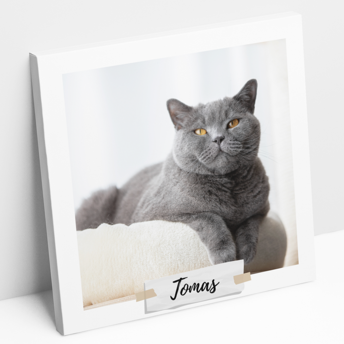 Cuadro Personalizado con Fotografía y Nombre (Cuadrado)