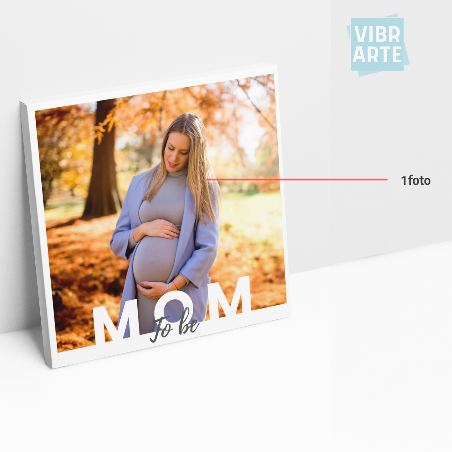 Cuadro Personalizado Mom to be con Fotografía (Cuadrado)