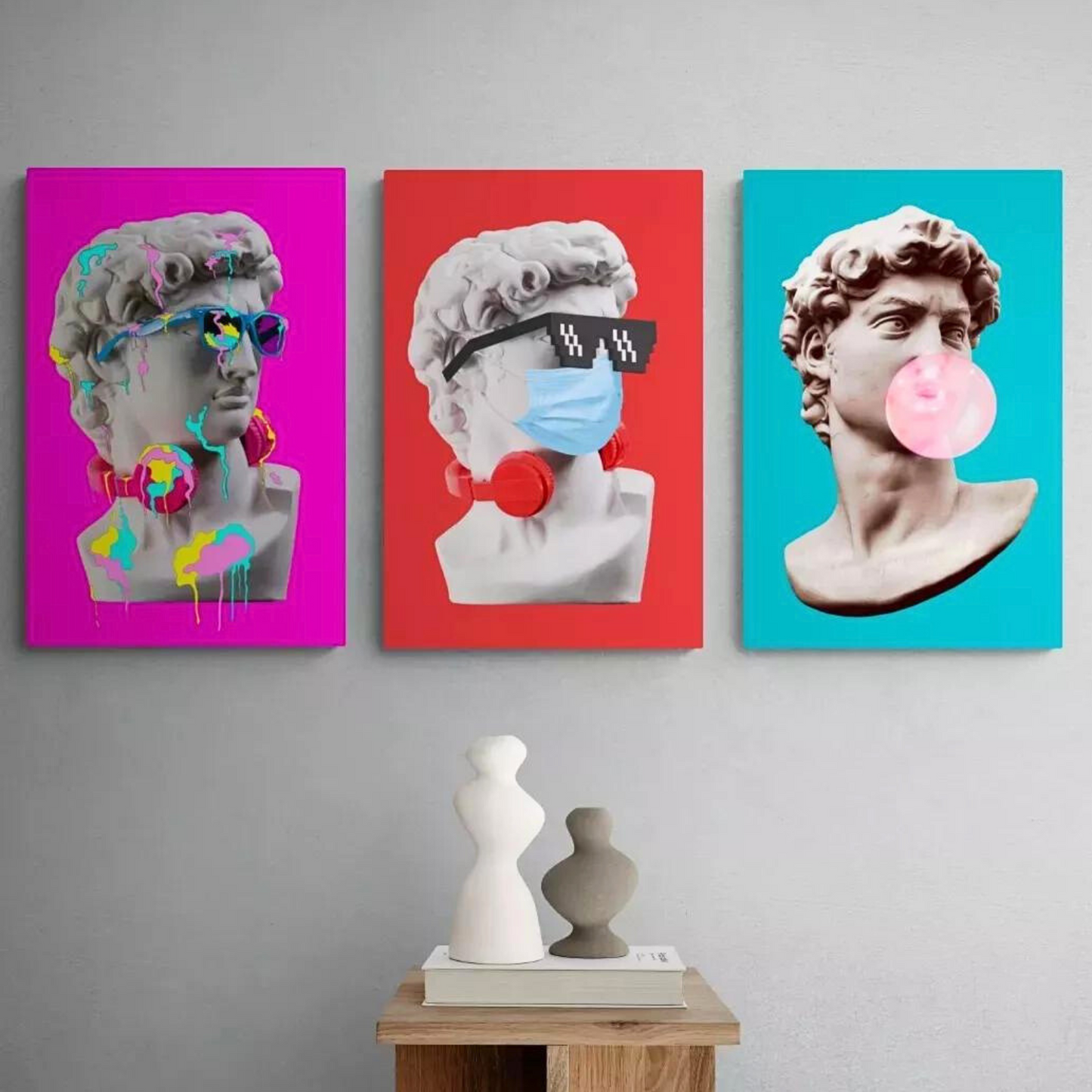 Set de 3 Cuadros - El David Pop