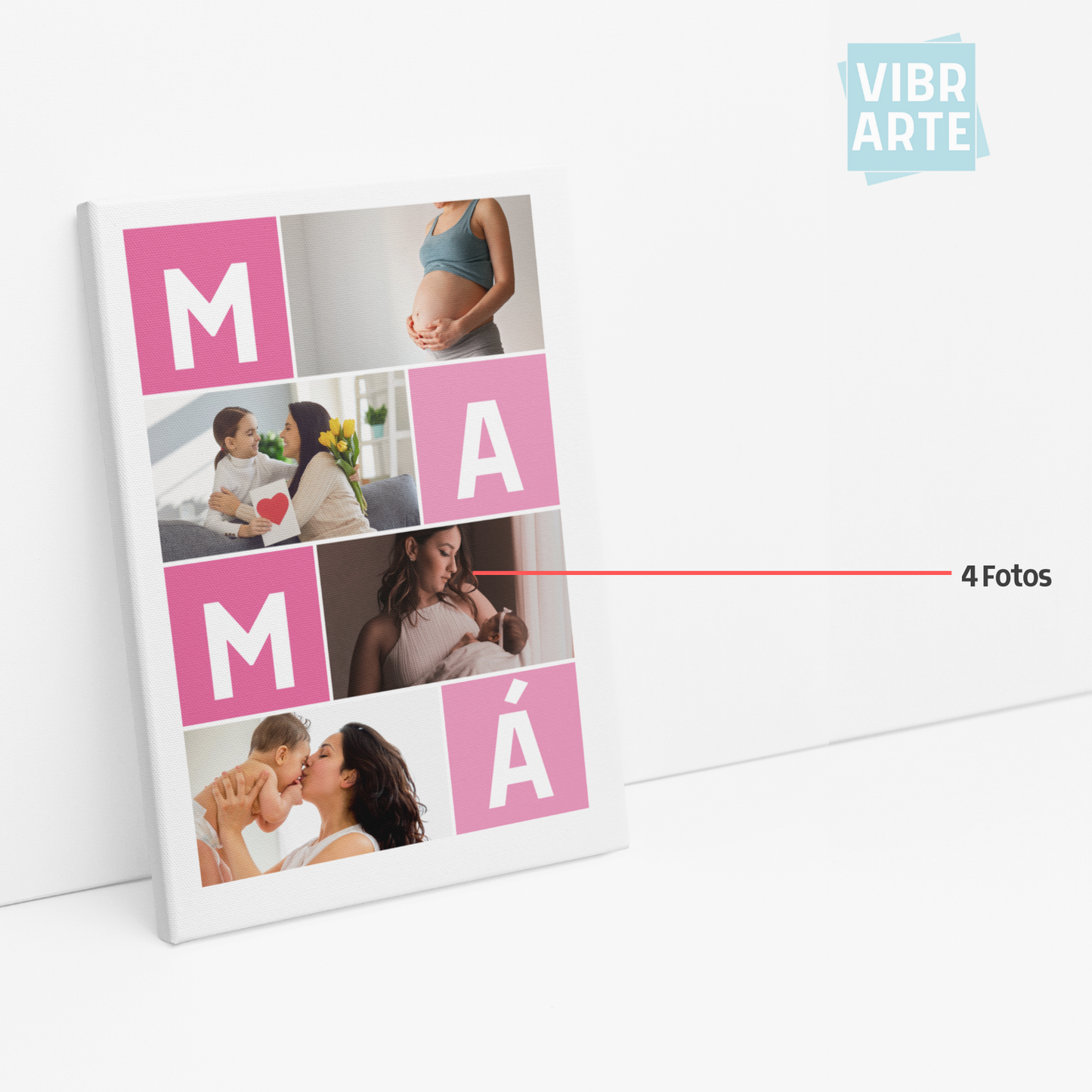 Cuadro Personalizado Collage para Mamá con Fotografías (Vertical)
