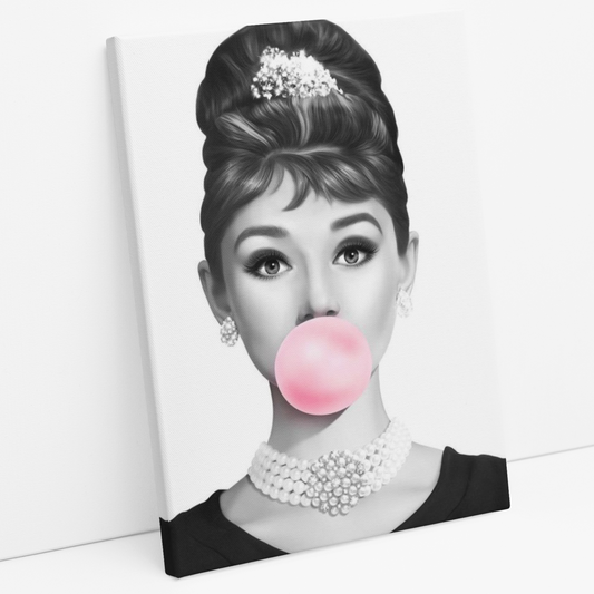 Cuadro Audrey Hepburn Bubble Gum Rosa