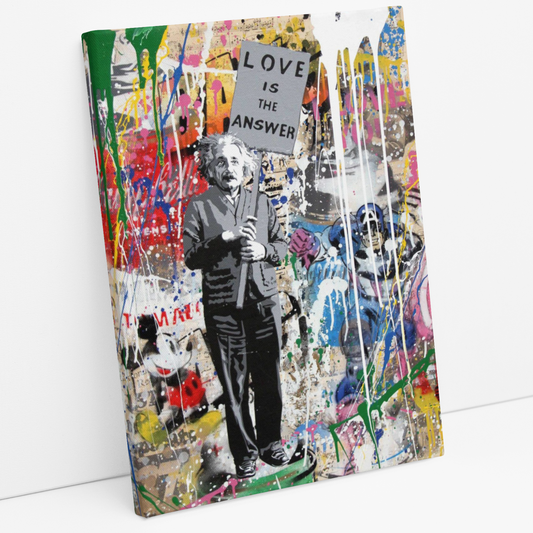 Cuadro Love is the Answer Einstein - Mr. Brainwash