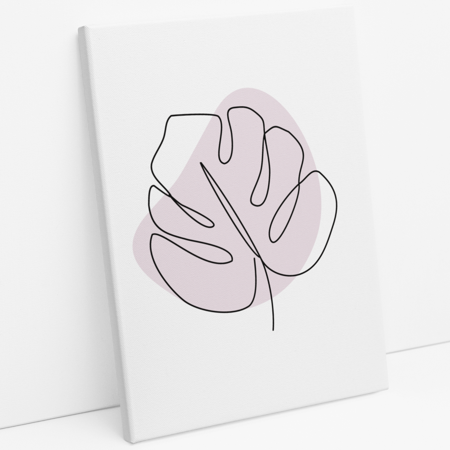Cuadro Minimalista Planta Hoja Rosa