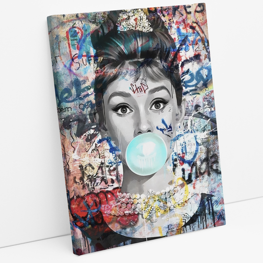 Cuadro Audrey Hepburn Bubble Gum Graffiti