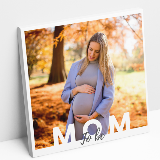 Cuadro Personalizado Mom to be con Fotografía (Cuadrado)
