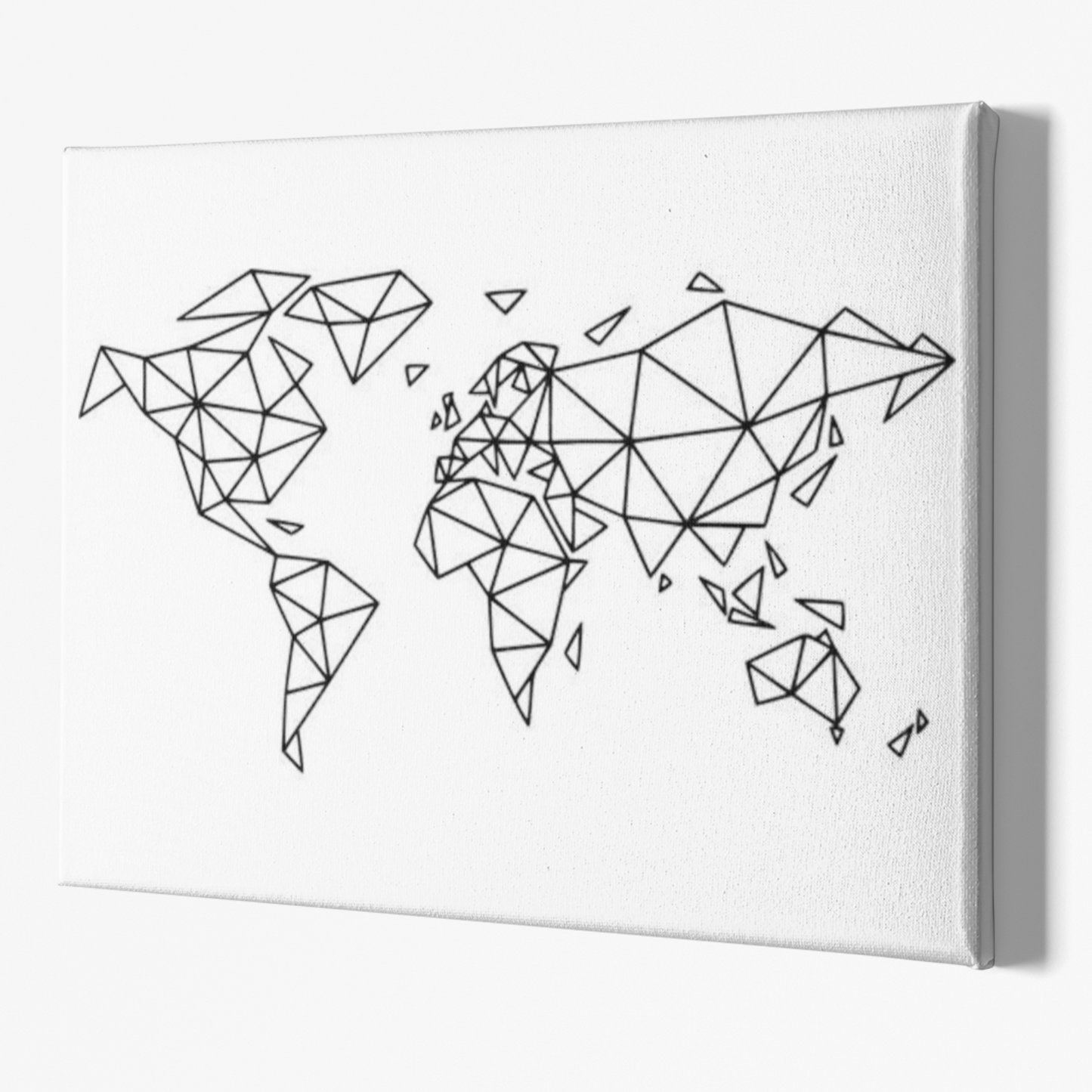 Cuadro Minimalista Mapa Mundi Geometrico