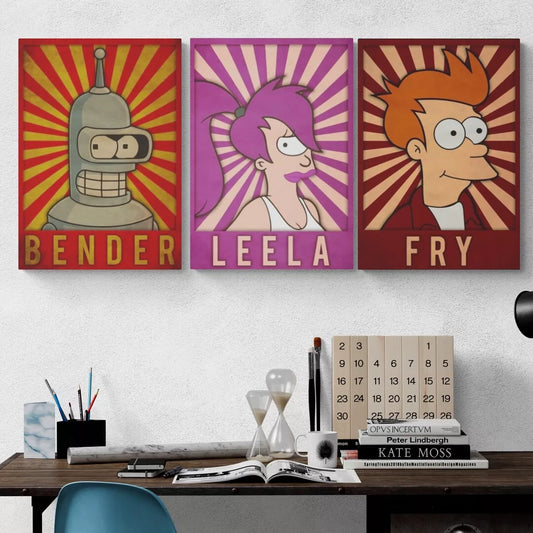 Set de 3 Cuadros - Futurama