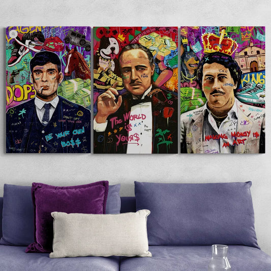 Set de 3 Cuadros - Mafia Graffiti